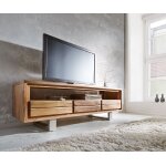 Meuble - tv live - edge 146 cm acacia nature 3 tiroirs 1 compartiment