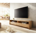Meuble - tv live - edge 190 cm chne naturel 4 tiroirs 2 compartiments bord d'arbre