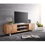 Meuble - tv live - edge 200 cm acacia nature 4 portes 2 compartiments