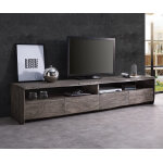 Meuble - tv live - edge 230 cm acacia platine 4 tiroirs massif