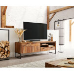 Meuble - tv nook 175 cm sheesham naturel 2 portes 2 tiroirs