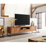Meuble - tv nook 200 cm sheesham naturel 2 portes 1 tiroir Meuble - tv nook 200 cm sheesham naturel 2 portes 1 tiroir