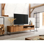 Meuble - tv nook 200 cmsheesham naturel 2 portes 2 tiroirs
