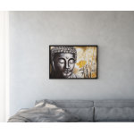 Peinture buddha 100x70 cm multicolore huile sur bois