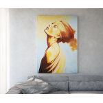 Peinture young woman multicolore 100x140 cm acrylique sur toile