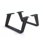 Pied - d'angle - � - patin 15 cm m�tal noir pour meubles � caisson de profondeur 35 cm (set de 2)