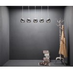 Plafonnier pentola 115 cm chrom� couleur argent�e 5 abat - jour