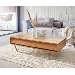 Table - basse eloi 115x60 cm acacia naturel 4 tiroirs pied en v inox Table - basse eloi 115x60 cm acacia naturel 4 tiroirs pied en v inox