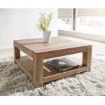 Table - basse indra sheesham nature 80x80 étagère en bois massif Table - basse indra sheesham nature 80x80 étagère en bois massif