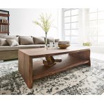 Table - basse live - edge 130x60 cm acacia marron tronc d'arbre