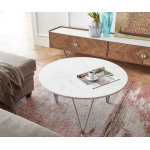 Table - basse luminoso 80x80 cm marbre blanc avec cadre en métal Table - basse luminoso 80x80 cm marbre blanc avec cadre en métal
