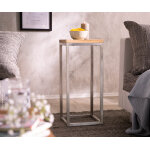 Table - bout - de - canapé tatius acacia natur 28x28 cadre en acier inoxydable Table - bout - de - canapé tatius acacia natur 28x28 cadre en acier inoxydable