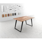 Table - à - manger edge 140x90 sheesham nature métal incliné bord suisse Table - à - manger edge 140x90 sheesham nature métal incliné bord suisse