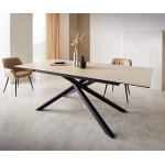 Table à manger edge 180 - 220x100 céramique travertin nature cadre croisé rectangulaire noir extensible ... Table à manger edge 180 - 220x100 céramique travertin nature cadre croisé rectangulaire noir extensible ...