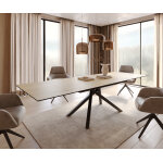 Table à manger edge 200 - 300x100 céramique laminamâ® sabbia couleur chêne cadre croisé rectangulaire ... Table à manger edge 200 - 300x100 céramique laminamâ® sabbia couleur chêne cadre croisé rectangulaire ...