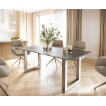 Table - à - manger edge 200x100 céramique laminamâ® nero greco gris inox large Table - à - manger edge 200x100 céramique laminamâ® nero greco gris inox large