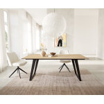 Table à manger edge 200x100 céramique laminamâ® sabbia couleur chêne métal incliné noir Table à manger edge 200x100 céramique laminamâ® sabbia couleur chêne métal incliné noir