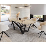Table à manger edge 200x100 céramique travertin nature spider acier plat noir Table à manger edge 200x100 céramique travertin nature spider acier plat noir