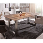 Table - à - manger edge 200x100 sheesham nature acier inoxydable large bord suisse Table - à - manger edge 200x100 sheesham nature acier inoxydable large bord suisse
