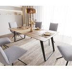Table -  - manger edge 200x100 sheesham nature mtal inclin bord suisse
