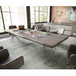 Table  manger edge 260x100 xl acacia platine verre live - edge