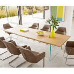 Table � manger edge 260x100x3 ch�ne nature verre live - edge