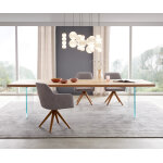 Table  manger edge 300x100 chne nature verre