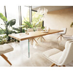 Table � manger edge 300x100 ch�ne nature verre live - edge