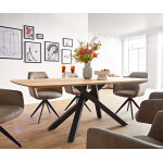 Table à manger edge boot 200x100 chêne nature cadre croisé rectangle noir bord suisse Table à manger edge boot 200x100 chêne nature cadre croisé rectangle noir bord suisse