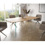 Table  manger edge boot 200x100 chne nature verre bord suisse