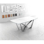 Table - à - manger edge forme boot 200x100cm laminamâ® céramique blanc pieds milieu acier plat argent ... Table - à - manger edge forme boot 200x100cm laminamâ® céramique blanc pieds milieu acier plat argent ...