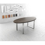 Table - à - manger edge ovale 200x100cm mangue marron acier inoxydable mince Table - à - manger edge ovale 200x100cm mangue marron acier inoxydable mince