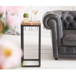 Table tatius 28x28 sheesham nature cadre noir table d'appoint