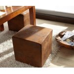 Tabouret dado marron 45x45 cm optique vintage