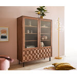 Vitrine fevo 115x150 cm acacia marron pied - l Vitrine fevo 115x150 cm acacia marron pied - l