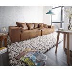 Grand canap marbeya 285x115 cm marron optique antique avec 10 coussins grand canap