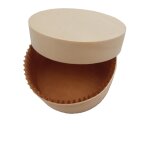 Boîte ronde en bois avec papier cuisson et couvercle 200 ml x 100 firplast Boîte ronde en bois avec papier cuisson et couvercle 200 ml x 100 firplast