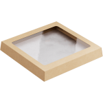 Couvercle carton kraft avec fentre 165 x 165 mm pour barquette oven range 950 ml (x300) firplast