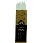Kit couvert en pulpe 3 / 1 (couteau, fourchette, cuill�re) x250 firplast