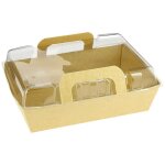 Panier salade carton kraft brun 170x112x50 + couvercle (200 + 200) firplast
