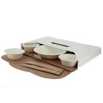 Plateau repas transition en carton blanc avec insert int�rieure (x50) x 50 sets firplast
