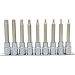 1 / 2' jeu de douilles tournevis torx perc� chromeplus, longues, 9 pcstb20 - tb60
