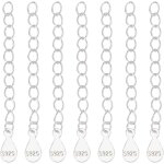 1 bote de 10 pices de 925 rallonges de chane en argent sterling pour collier bracelet chanes d'extrmit ...