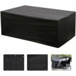 1 pc housse salon de jardin 213x132x74cm exterieur etanche coupe - vent poussi�re tissu 210d oxford noir ...