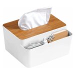 1 pi�ce (blanc) 3 en 1 support de bo�te a mouchoirs rectangulaire, couvercles de bo�te a mouchoirs avec ...