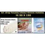 1 prot�ge matelas 90 + 1 al�se de lit 90 + 1 drap housse coton 90