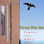 1 set faucon cerf - volant avec 5m tige d'mulation de volant effaroucheur conduite rpulsif pour oiseaux ...
