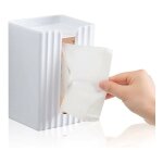 1 support de bo�te a mouchoirs mural cr�atif blanc, bo�te a mouchoirs collante, bo�te de rangement pour ...