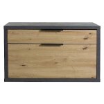 1 x banquette simple tiroir 1 abattant ligne segno cm. 35 x 85 x h. 52 - ch�ne / gris