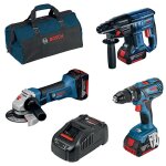 Bosch - b superkit 18v perceuse + meuleuse + perforateur